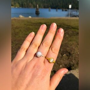 Artisan Hand Crafted Simple Wire Wrap Moonstone and Selenite Ring ANY SIZE